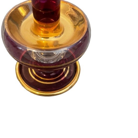 Hand Blown & Decorated Gold Gilt Egyptian Glass Perfume Bottle - Picture 10 of 15